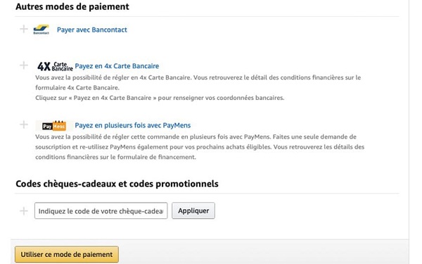 amazon paiement 10 fois